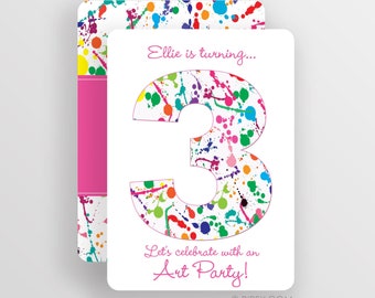 Art Party Invitation / Paint Party Invitation / Art Birthday Party / Painting Party