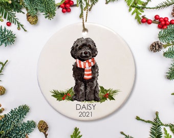 Pet and People Our Family Christmas Ornament Cherry or Blue Green Personalized People /& Paw Print combo with Maple and Walnut Red