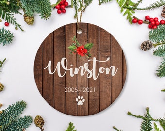 Personalized Pet Memorial Christmas Ornament for your forever loved pet, Gift for loss of dog, pet loss gift, keepsake gift