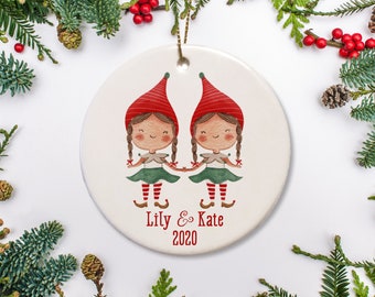 twin girl christmas ornaments