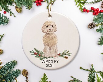 Cockapoo Ornament, Personalized Dog Christmas Ornament,  Labradoodle, Christmas Gift for Dog Lovers Dogs 1st Christmas Family Dog Gift