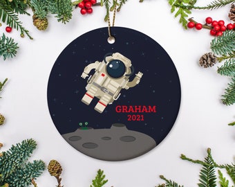 Astronaut Personalized Christmas Ornament, Space Lovers keepsake gift, Love you to the moon and back 2021