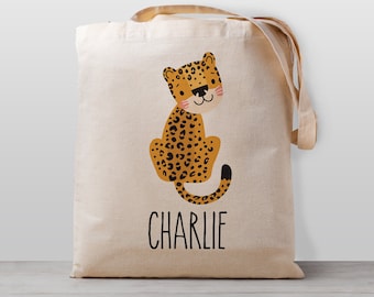 THE CHEETAH CANVAS ラージトート Amazon.com: Leopard Print Canvas Tote Bag Multi Pocket Large
