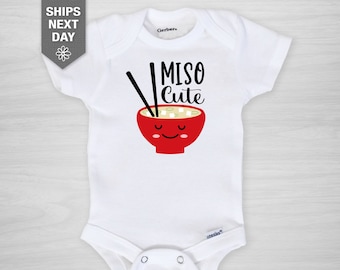 Miso Cute Onesie®, Baby Infant Bodysuit, Gerber Onesie®, pick your colors, Sushi, Japanese Food