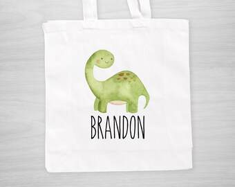 Personalised Dinosaur Drawstring Rucksack Canvas Gym// PE Bag /'Stegosaurus Dino/'