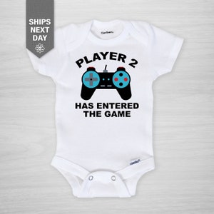 Player 2 Has Entered the Game Gerber Onesie , Video Game Controller, Funny Pregnancy Announcement Onesie®
