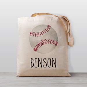 Personalized Kids tote bag, Baseball with Name, school daycare or kindergarten tote,  toy bag, Boy Girl Kids, Gender Neutral