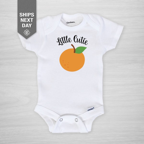 Little Cutie Baby Onesie, Cute Orange Onesie®, Orange Clementine Fruit Onesie®, Vegan Vegetarian Baby Onesie®