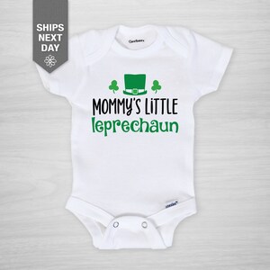 St. Patrick's Day Onesie®, Mommy's Little Leprechaun Gerber Onesie®, lucky clover, Saint Patricks Day, St. Paddy's Day image 1