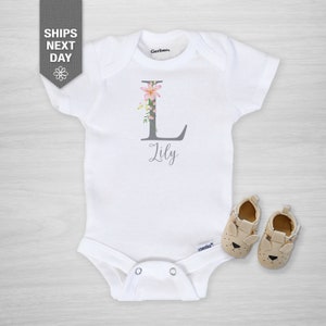 Lily Initial personalized Onesie®  - Baby Gerber Onesie®