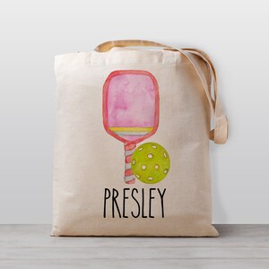 Sac fourre-tout personnalisé pour enfants pickleball, pagaie rose, pour l'école, la maternelle, le sport, la garderie, sac à jouets ou comme cartable de bibliothèque