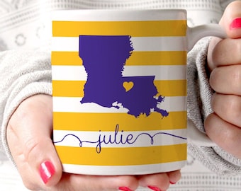 Personalized Coffee Mug -Louisiana state love- other states available