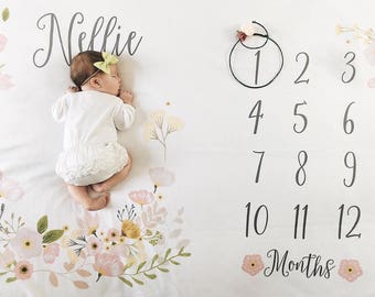 baby milestone blanket personalized