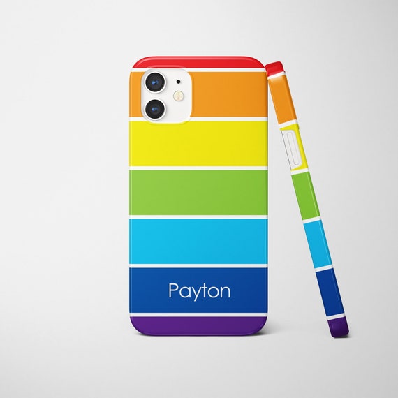 Rainbow iPhone 16 Case, Personalized, Bold Classic Rainbow