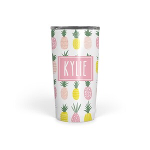 Stainless Steel, Pineapple 20 oz. Tumbler - Eco Friendly - Double Walled  -  Perfect for coffee, tea or soda - keeps hot/cold