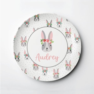 Personalized Easter Plate: Bunny Face ThermoSāf® Plate
