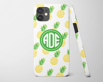Personalized iPhone 14 Pineapple Case with your classic style monogram, iPhone 14 Pro Max Case