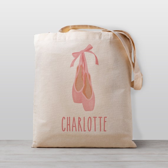 Personalized Ballet Tote Bag: Pointe Shoe Dance Bag