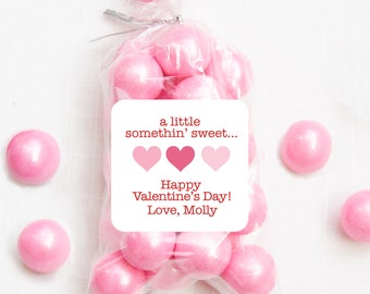 Valentine's Day Stickers - "A Little Something Sweet" - Hearts - 12 per sheet or print at home digital file