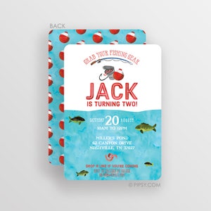 Fishing Party Invitation / Fish Invitation / Summer Party Boy / Fish Birthday Invitation image 1