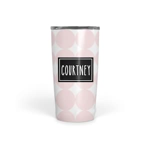 Stainless Steel, Big Dots 20 oz. Tumbler - Eco Friendly - Double Walled  -  Perfect for coffee, tea or soda - keeps hot/cold