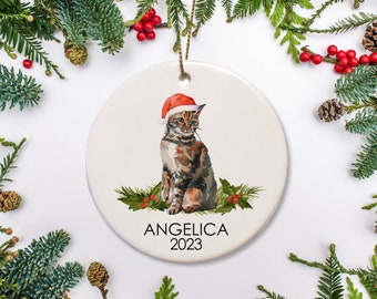 American short hair Cat Christmas Ornament, Personalized holiday gift for Cat Lover