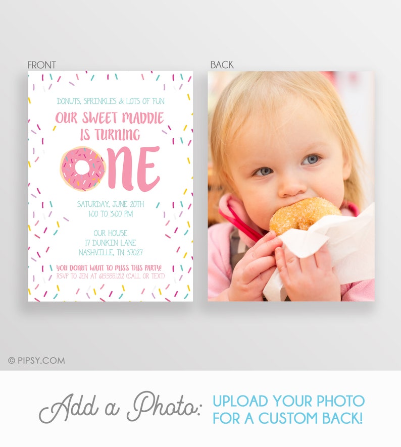 DIY Donut Invitation Printable Donut Party Invitation Girl Etsy