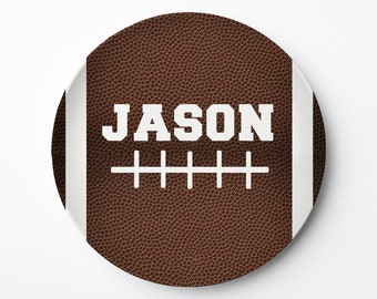 Football Kids Personalized Polymer Plate, Sports plate child, team fan