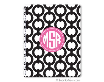 Personalized Spiral Notebook - Monogrammed School Supplies - Pick Your School Colors and Monogram Notebook