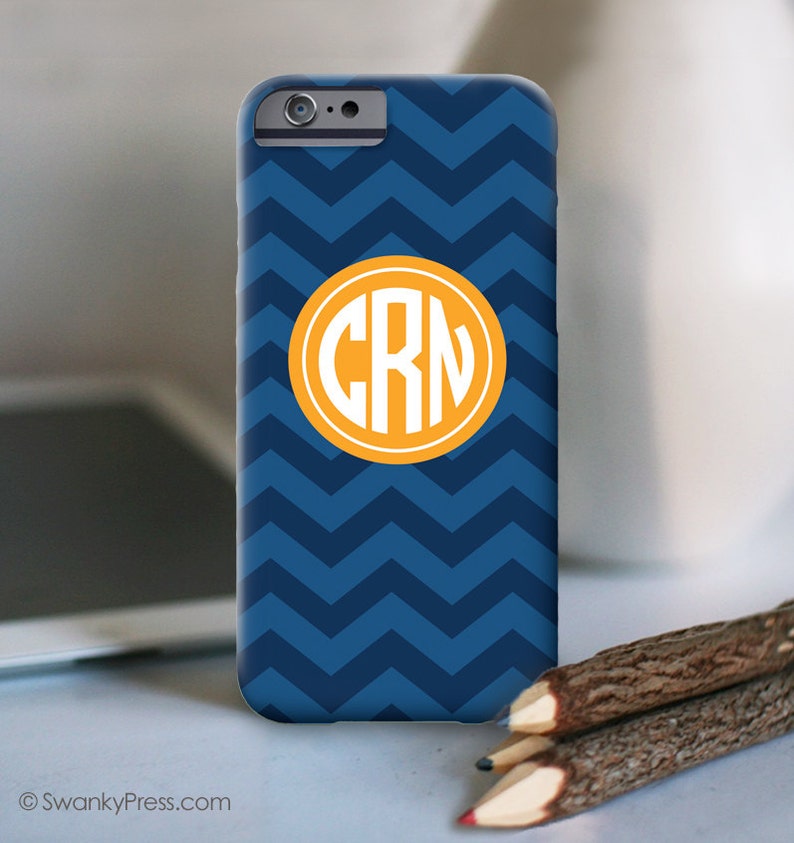 iPhone Personalized Case Choose your own color scheme Chevron Monogrammed iPhone 14 and prior models 13, 12, 11, XR, XS, 9 8 7 image 2