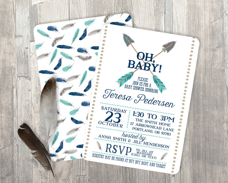 Boy Baby Shower Invitation Arrow Image 0