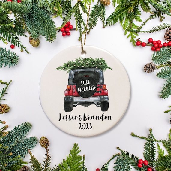 Just Married Newlywed Christmas Ornament Wedding Ornament