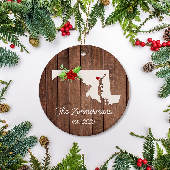 Maryland Christmas Ornament, New House, Graduate, First Year at College, Just Moved, Just Married Ornament Personalized, 2021 Il_570xn