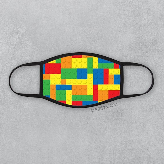 Building Block face mask in both adult and child sizes - Primary colors Il_570xn