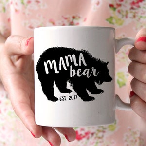 Mama Bear Mug . Christmas Mug for Mom Gift for New Mom Personalized Coffee Mug Gift for mother image 1