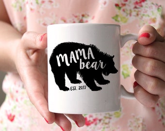 Mama Bear Mug . Christmas Mug for Mom - Gift for New Mom - Personalized Coffee Mug - Gift for mother