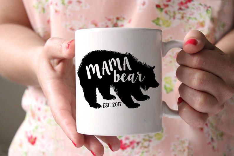 Mama Bear Mug . Christmas Mug for Mom Gift for New Mom Personalized Coffee Mug Gift for mother image 1