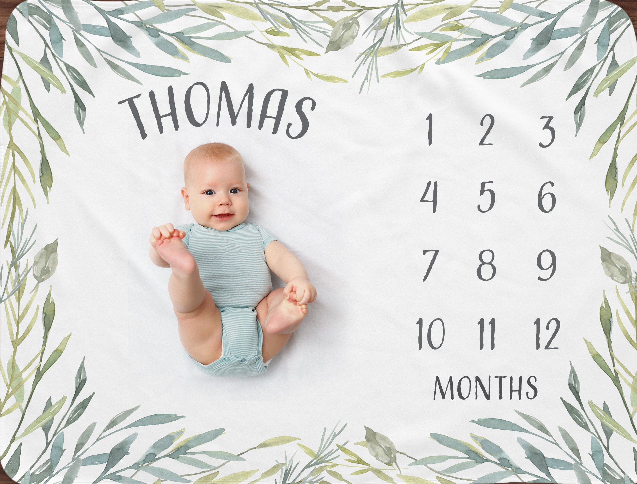 Photo Shoot Newborn Month Counter Blanket Modern Baby Milestone