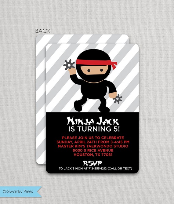 Invitation Anniversaire Ninja Ninja Partie Invite Etsy Invitation Anniversaire Ninja Ninja Partie Invite Etsy