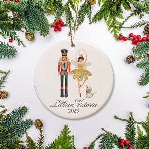 Personalized Nutcracker Christmas Ornament: Ballerina, Soldier, Mouse