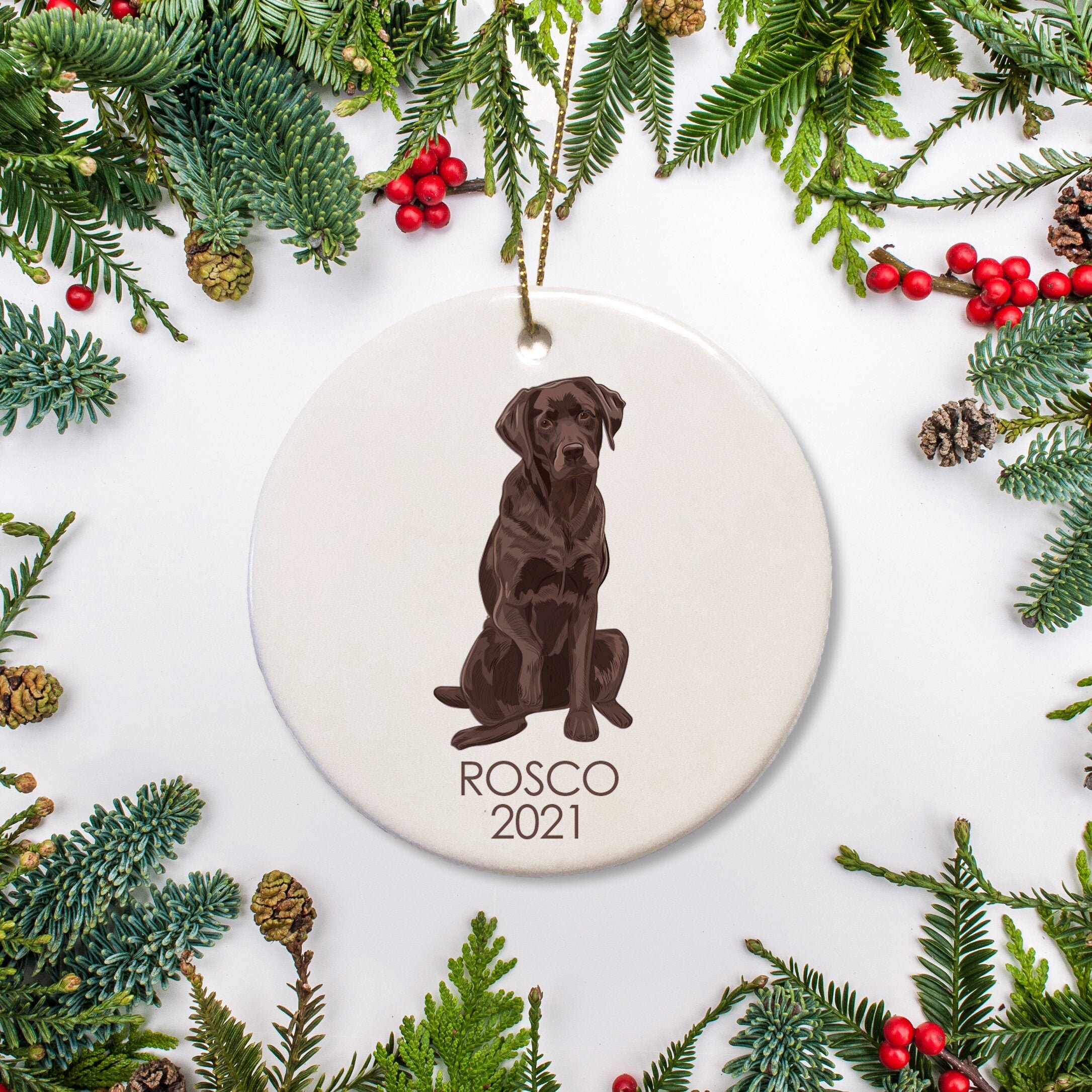 chocolate lab ornament