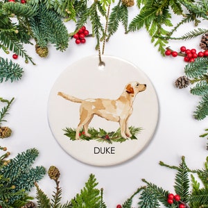 Yellow Labrador Christmas Ornament, Personalized Dog Ornament Labrador, Christmas Gift for Dog Lover, Puppy 1st Christmas