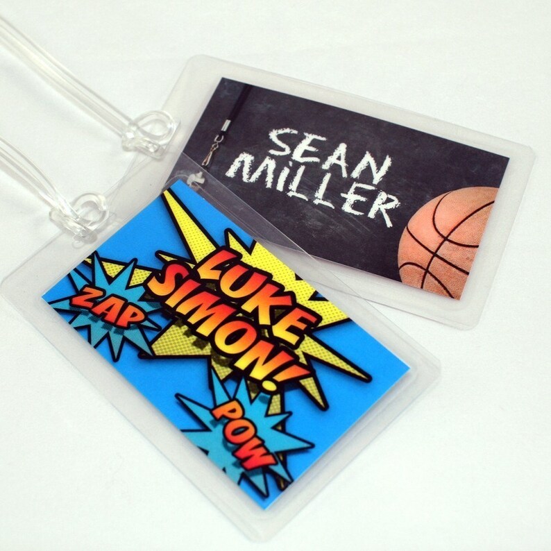 Personalized bag tag laminated bag tag Luggage Tags Etsy