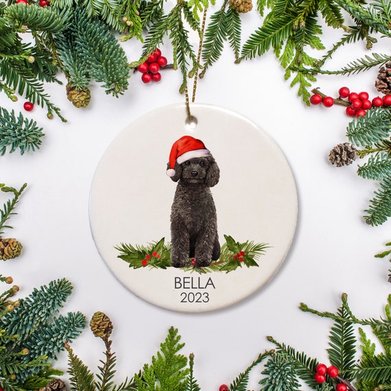 Black dog christmas hot sale ornament