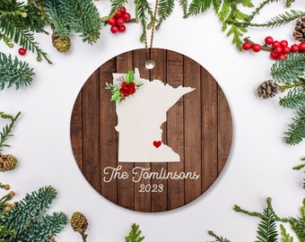 Minnesota State Christmas Ornament, New House, University Grad , First Year at College, Just Moved, New Job Ornament Personalized