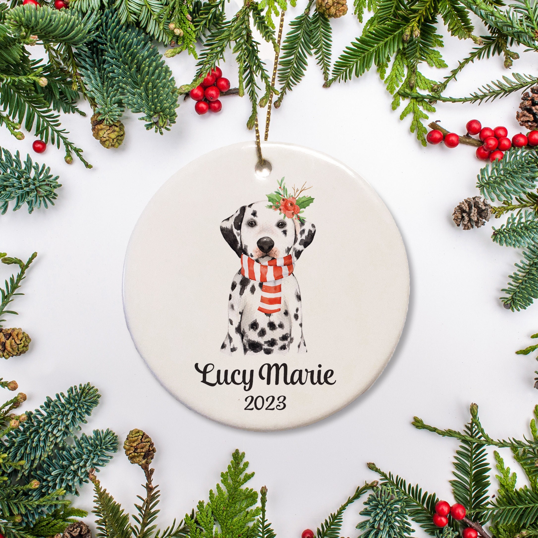 Dog Christmas Ornament Personalized Dalmatian Pet Ornament | Etsy