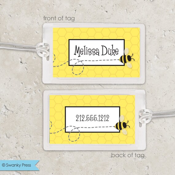 Bee cheap luggage tag