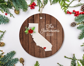 California Christmas Ornament, New House, California Graduate, First Year at College, Just Moved Ornament Personalized