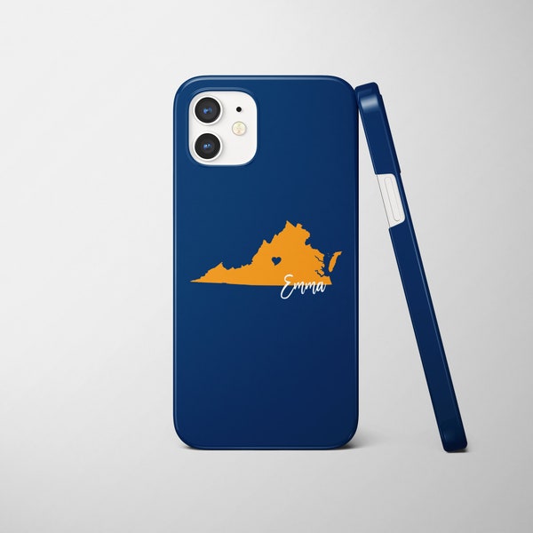 Virginia iPhone Personalized Case, Choose any State, State Love Case in any color combination, iPhone 14 Pro Max Plus
