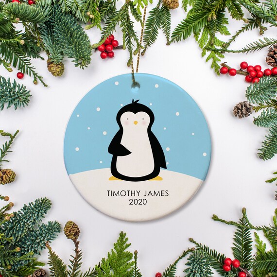 baby's first christmas penguin ornament